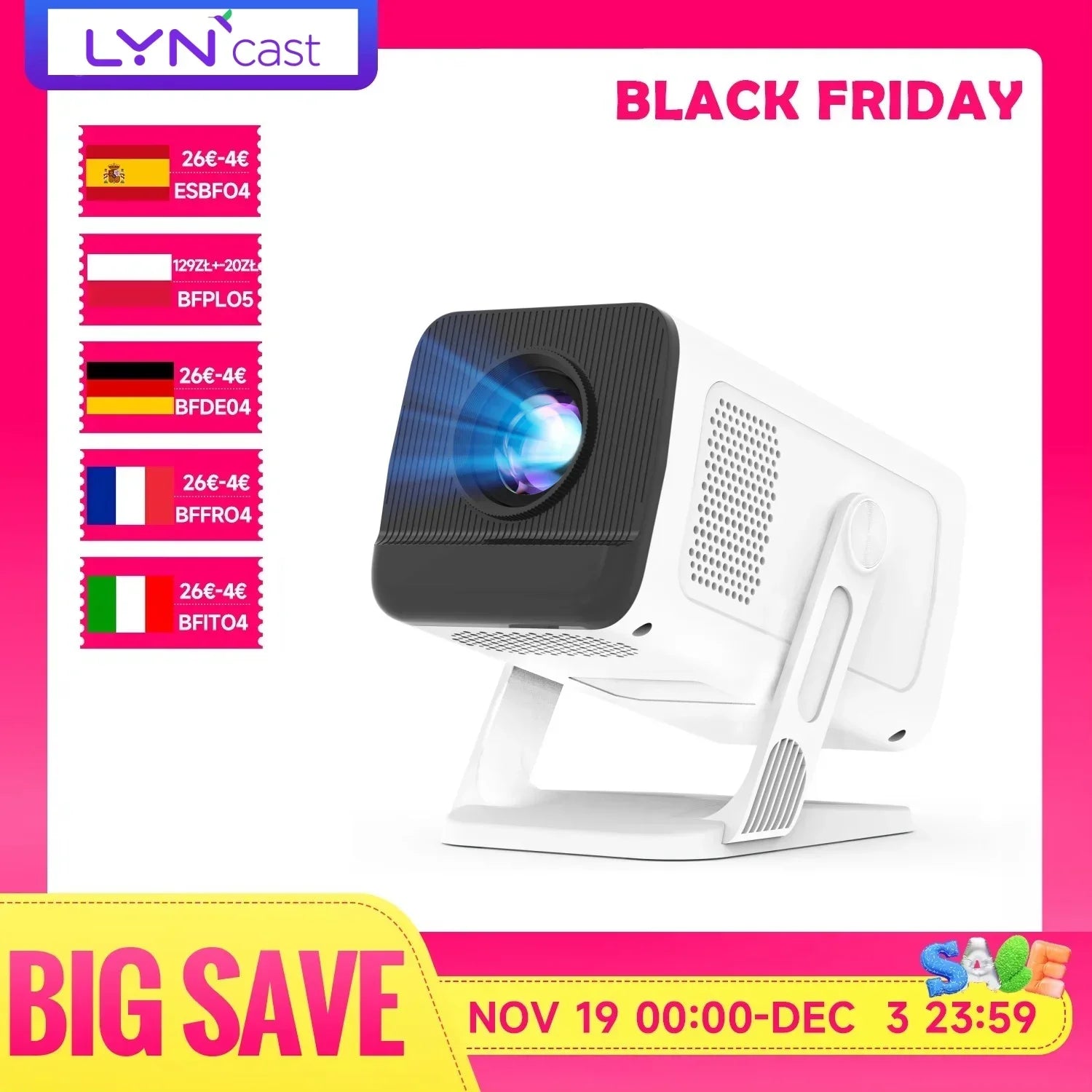 Lyncast 4K Smart Home Projector