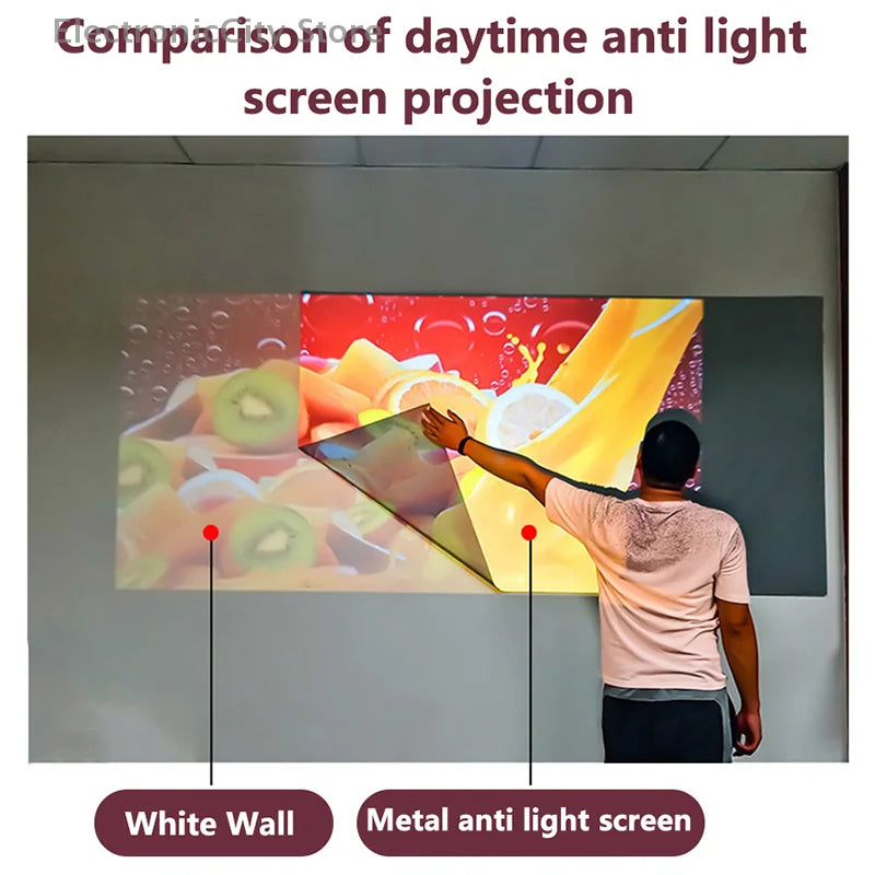 ThundeaL 16:9 100 120 150 Inch Projection Projector Screen Canvas White Curtain Screen 3D Film Portable Wall Mounted Projecting