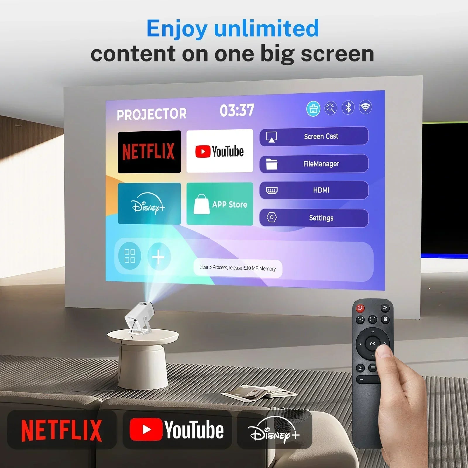 Lyncast Smart Mini Projector 4K